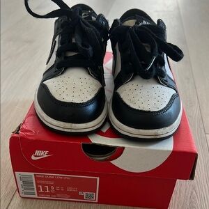 Nike Dunk Low Kids Shoes - Black and White